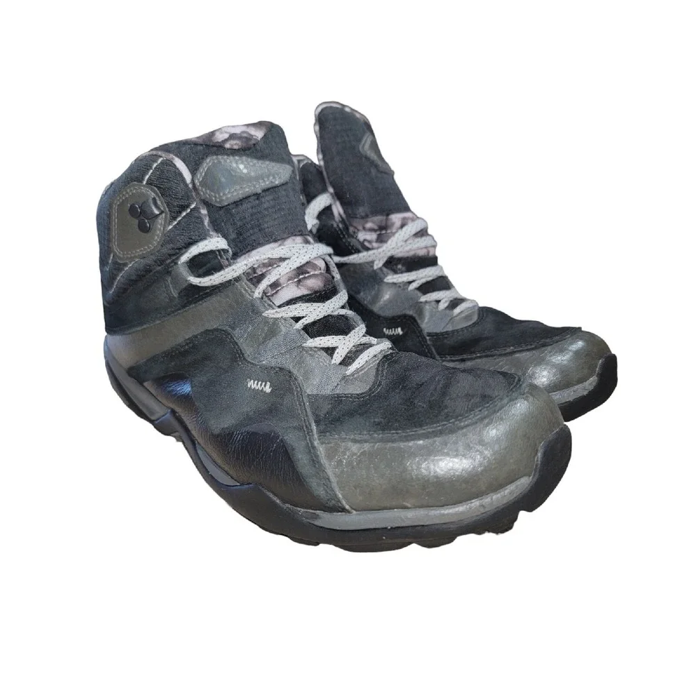 Merrell Fluorecein Mid Women's Hiking Boots Size 9.5 M Black‎ Gray Suede Leather